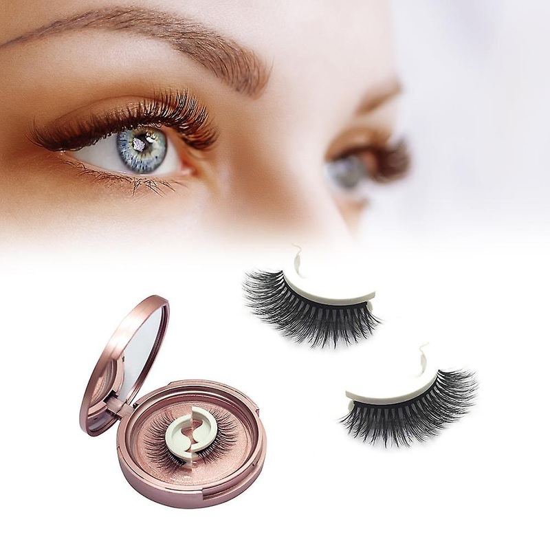 1 Pair Reusable Self-Adhesive Eyelashes Glue-Free Waterproof False Eyelashes No Liner or Glue Needed