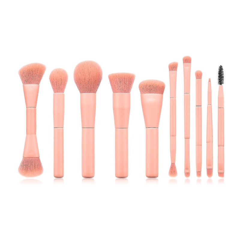 10pcs Wooden Foundation Cosmetic Eyebrow Eyeshadow Brush Makeup Brush Sets