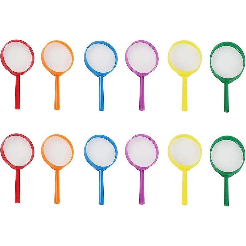 12 Pieces 60mm Plastic Magnifying Glass, Colorful Magnifying Glass for Children, for the Elderly to Look at