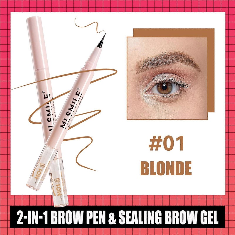 2-in-1 liquid brow pencil and sealing brow gelWaterproof Eyebrow Pencil,not easy to stain, lasting shape