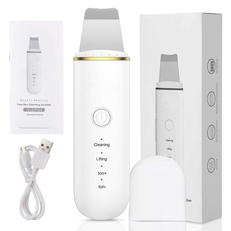 Ultrasonic Skin Scrubber,Pore Cleanser Cordless Facial Skin Scrubber Usb Rechargeable Face Scraper,100% New