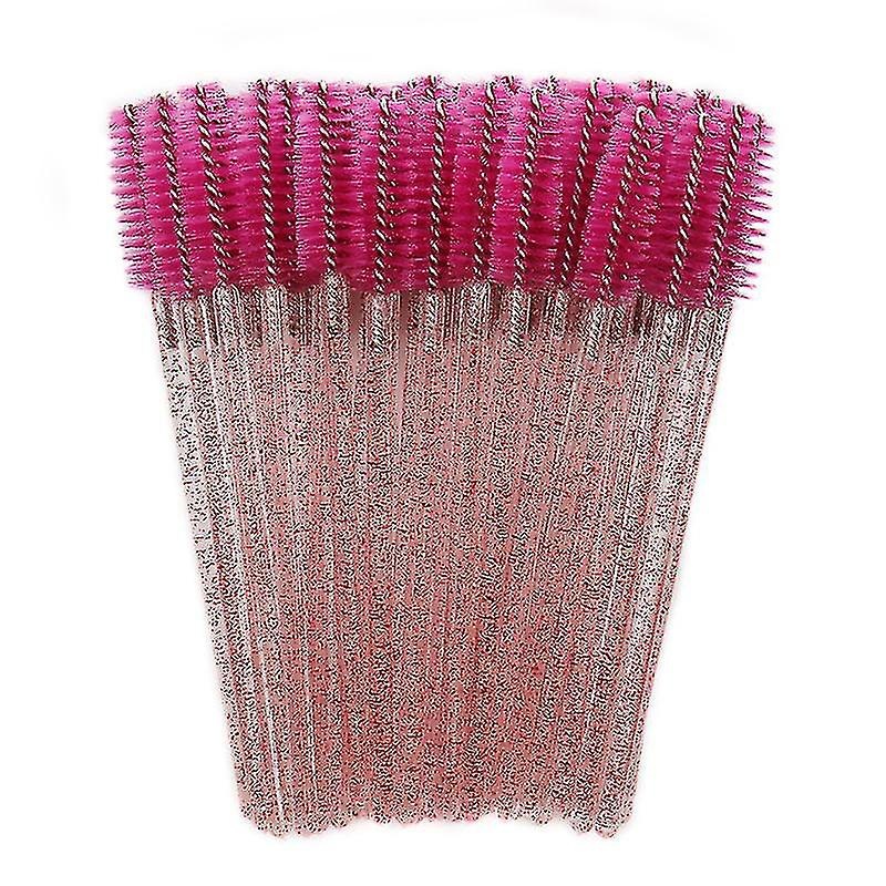 Wuzhou Disposable Eyelash Brushes Mascara Wands Eyebrow Castor Oil Brush Makeup Tool (100pcspink)