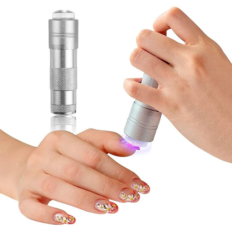 1 Pack Mini UV Nail Lamp Presser, Silicone Nail Press Light, Handheld LED N