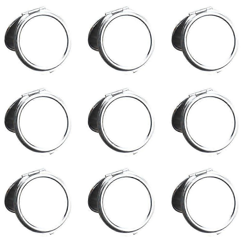 10PCS Metal Makeup Mirror Foldable Double Sided Mirror Round Handheld Mirror for Girls Women Outdoor