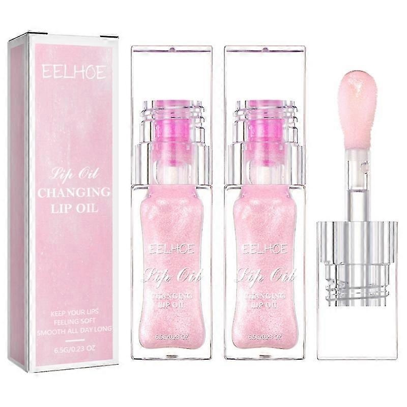 2Pcs Lip Glow Oil Magic Color Changing Lip Oil