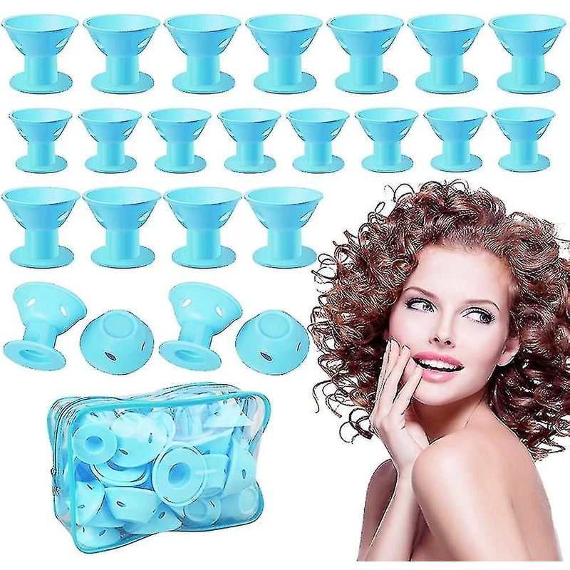 40pcs Silicone Hair Curlers No Heat Hair Curlers No Clip Silicone Curlers Soft Hair Curlers With A Storage Bag For Women Girls Long Short Hairlarge An