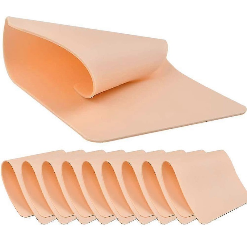 10 Pieces Of Tattoo Practice Skin, Double-sided Professional Artificial Silicone Skin FIG