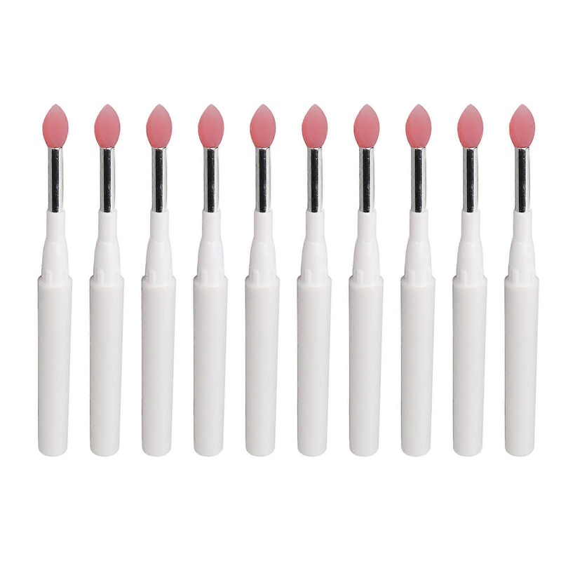 10pcs Silicone Lip Brush Soft Reusable Dustproof Portable Multipurpose Lipstick Eyebrow Brush with Cover