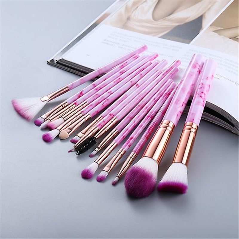 15 Pcs Makeup Brushes Tool Set Cosmetic Powder Eye Shadow Foundation Blush Blending Beauty Make Up Brush