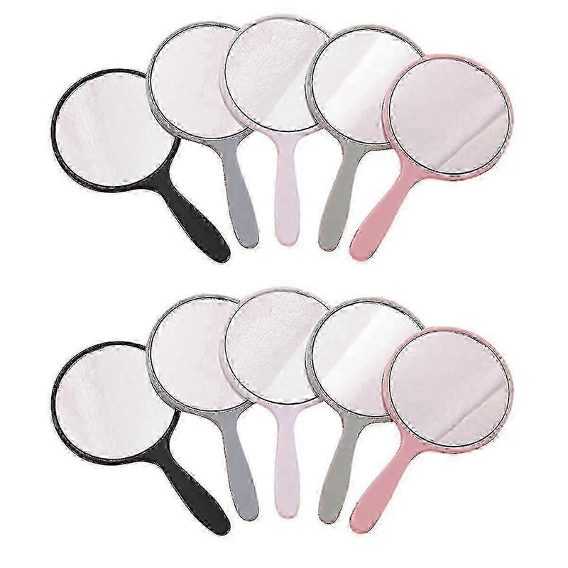 10-Piece Set of Portable Round Handheld Mirrors – Travel Makeup Mirrors for Quick Touch-Ups Anywhere
