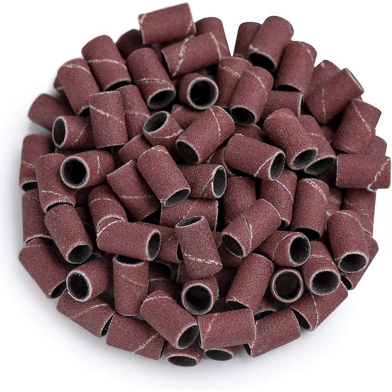 100 High Quality Sleeve Bits for Nail Polishing and Pushing Back Cuticles Around Feet – Professional Sanding Bands for Manicure Pedicure