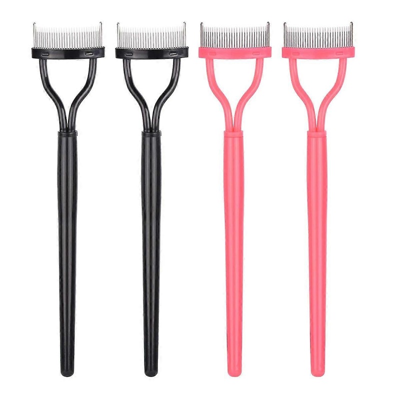 4pcs Curved Eyelash Comb, Mascara Separator, Lash Curler and Grooming Brush