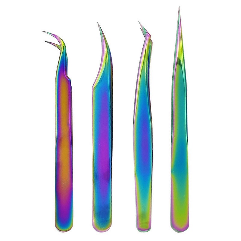 4pcs Eyelash Extension Applicators, Stainless Steel Tweezers