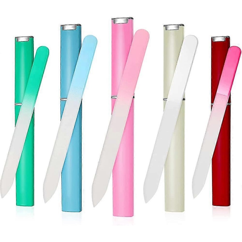 5 Pcs Glass Nail Files, Professional Crystal Nail Care
