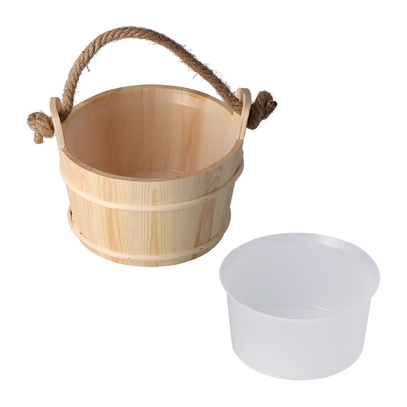 6L sauna bucket SPA steam room accessories large capacity wooden bucket suitable for shower pool