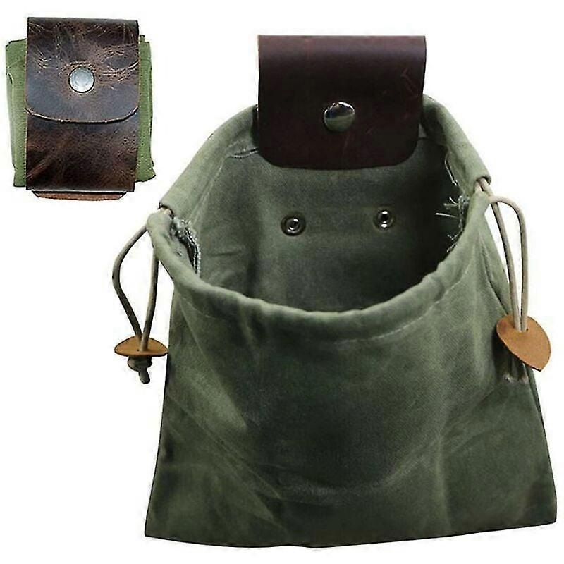 Canvas Foraging Pouch, Fruit Picking Bag, Mushroom Foraging Bag, Green