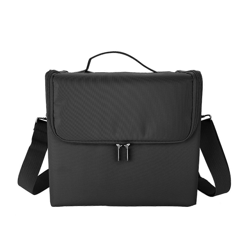 Three Layers Professional Large Capacity Make Up Bag Portable Cosmetic Case (Black)