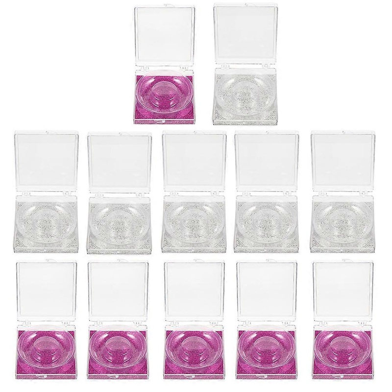 12pcs Plastic Eyelash Storage Boxes with Glitter Cardboard for Lash Protection and Organization  Ideal for Professional Salons and Personal Use