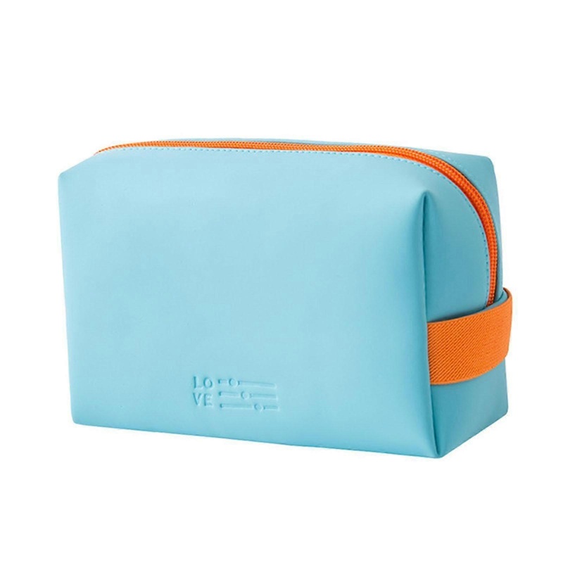 Woman Organizer Case PU Leather Portable Storage Pouch Wash Bag Yellow