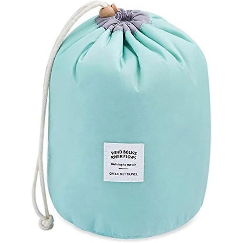 Women’s travel cosmetic bag, makeup bag, girls bucket hanging toiletry bag, nylon drawstring cosmetic storage bag