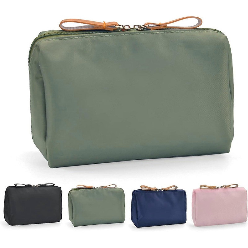 Women’s Travel Cosmetic Bag, Portable Waterproof Cosmetic Bag, Wallet Zipper Bag, Travel, Makeup (Green)