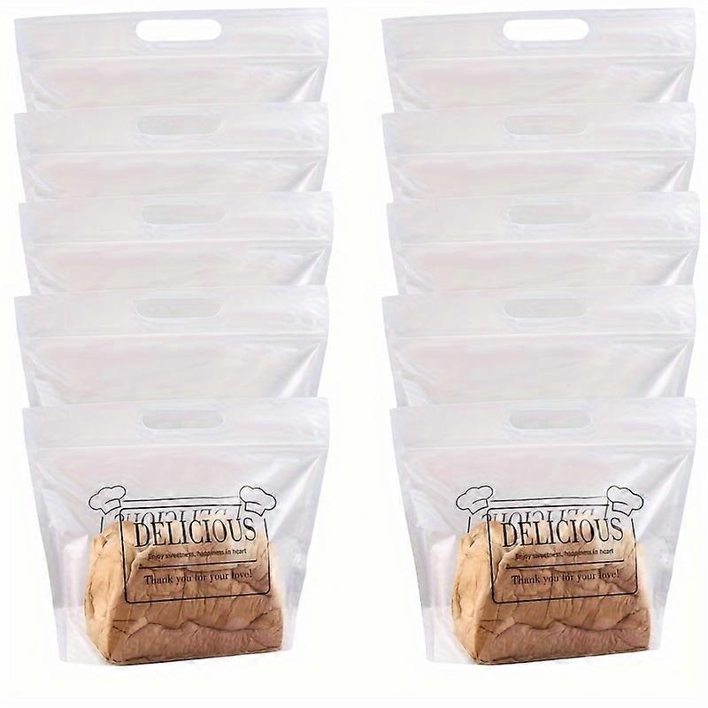 10pc BPA-Free Transparent Storage Bags – Self-Sealing Zipper, Multipurpose Tote Design for Bread, Toast, Lunch & Cosmetics – Durable, Easy Clean, Spac