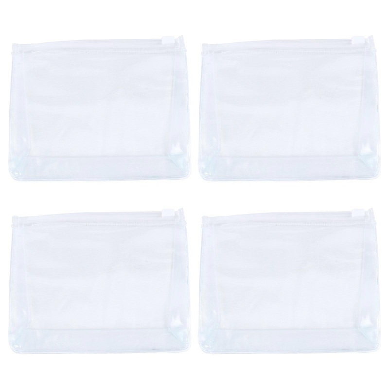 10pcs Clear Cosmetic Bags with Zipper for Storage Use Durable PVC Material Assorted Color