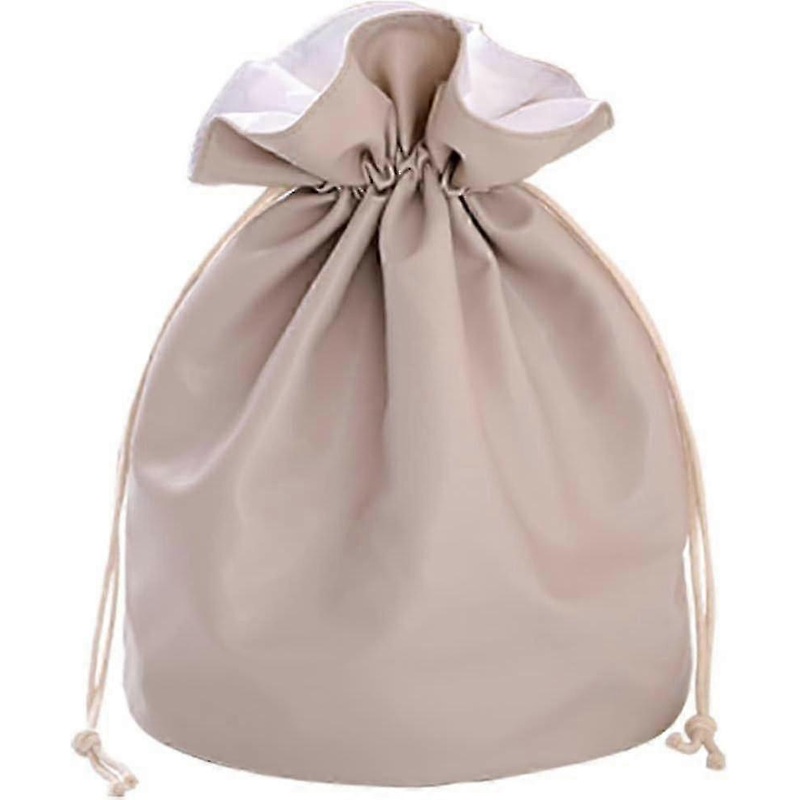 Waterproof PU Makeup Bag Large Capacity Travel Cosmetic Organizer Drawstring Pouch Toiletry Gift