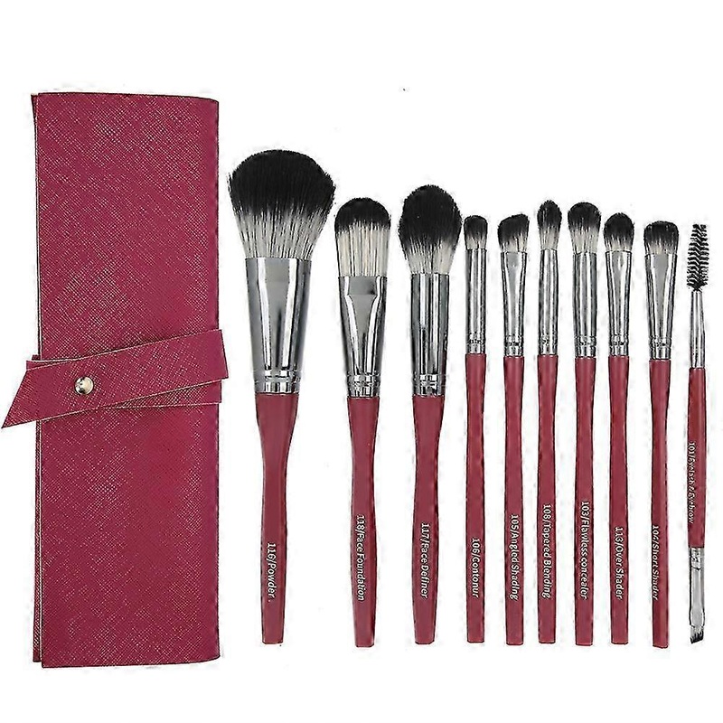 10pcs Cosmetic Makeup Brushes Set with Eyeshadow Powder Blush Brush & Bag