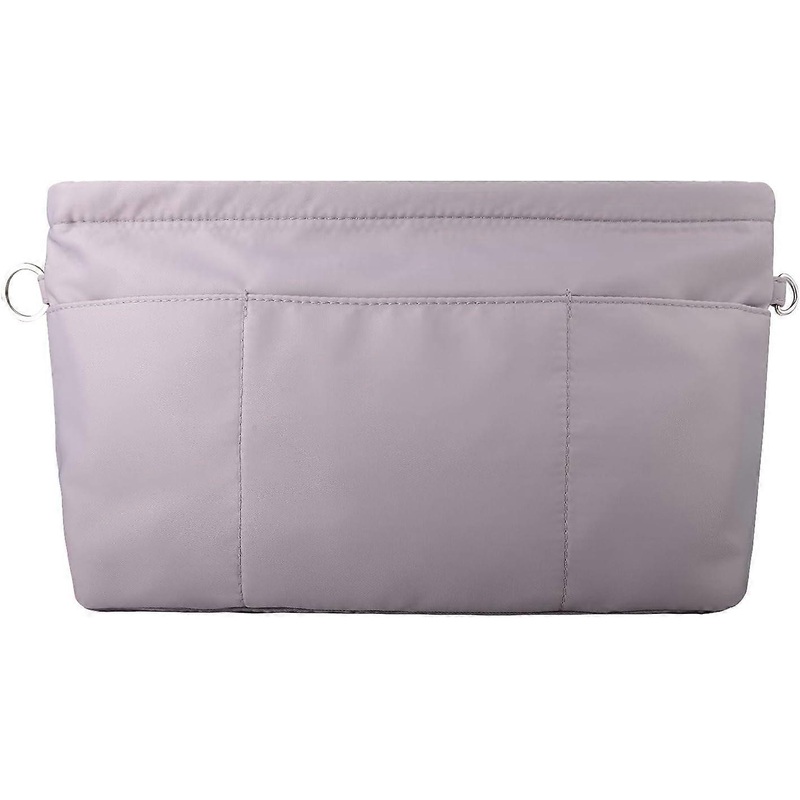 Women’s Handbag Organizer Multi-Pockets Nylon Interior Storage Bag Organizer Pouch Bag-Gray