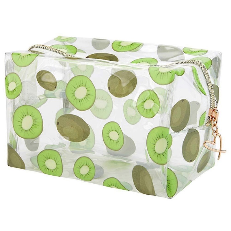 2 ladies transparent cosmetic bag, transparent travel cosmetic bag cosmetic bag storage bag cute printing storage bag (kiwi)