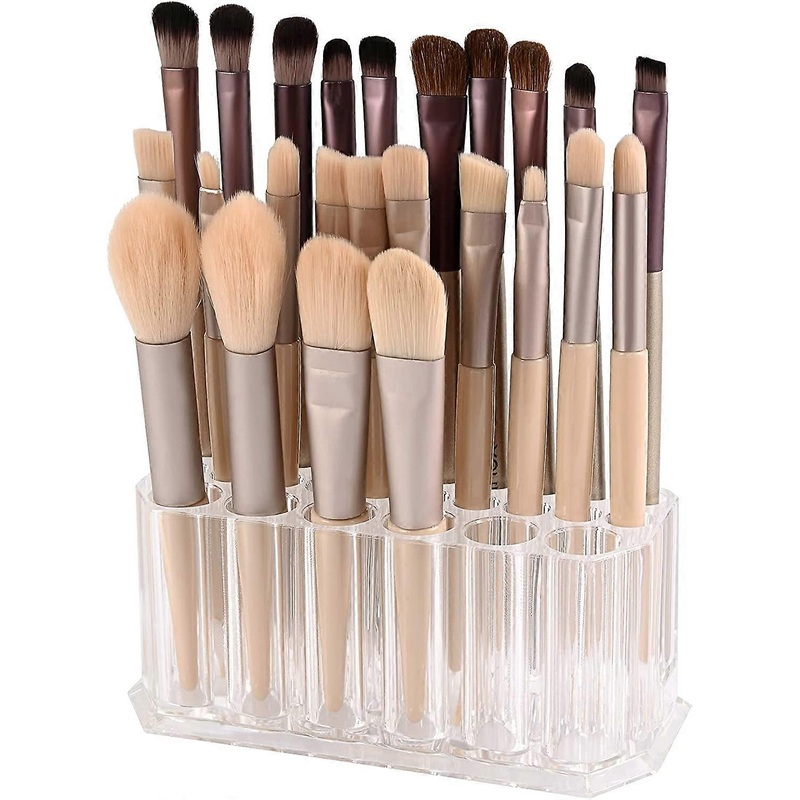2-piece acrylic makeup brush holder, nail polish storage box, transparent brush beauty storage box and cosmetic display storage box