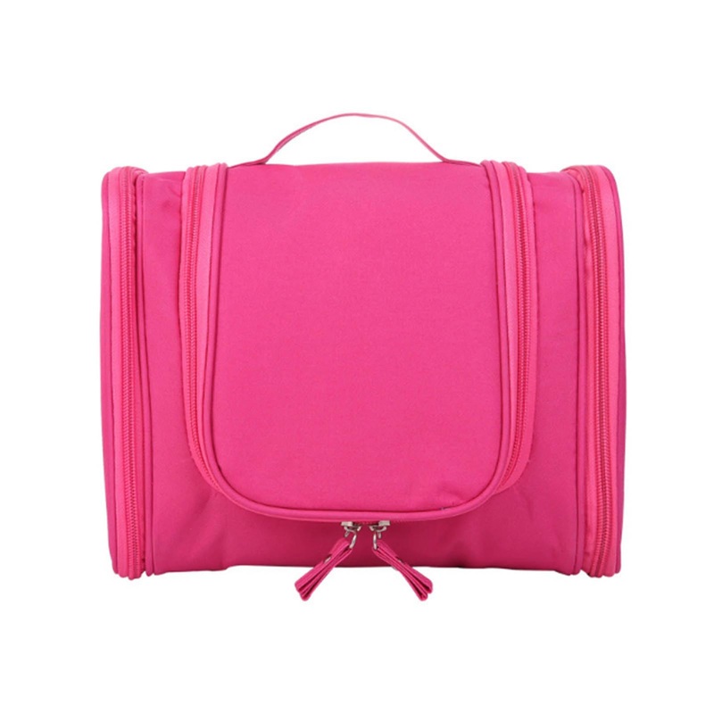Waterproof Travel Hanging Toiletry Bag Pink Large Capacity Organiser Multi-Compartment Lightweight Makeup Storage Bag for Bathroom Accessorie
