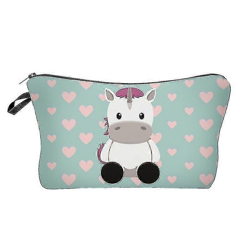 Women Portable Cosmetic Bags Printing Makeup Bag Cosmetics And Toiletries Storage Bag Organizer (cute Cow Pattern)