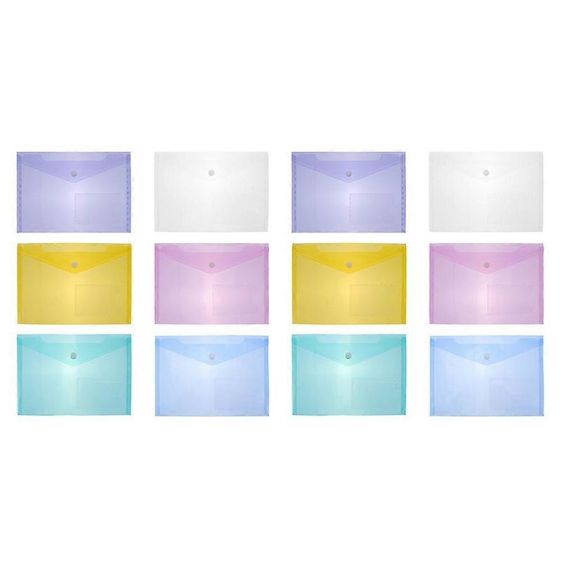 12pcs Tear Resistant File Storage Bags for Documents  Easy Access Folders for Office, Business & Travel Use
