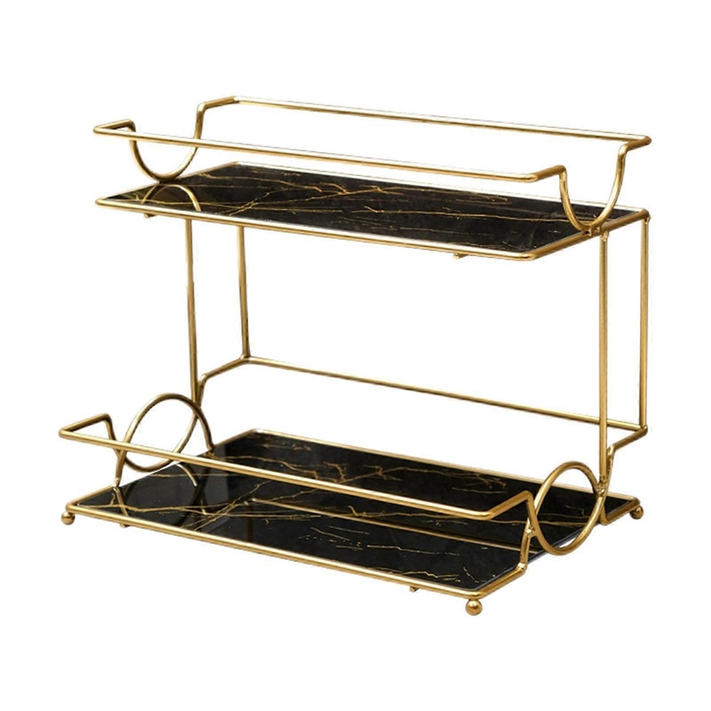 2 Tier Cosmetic Organizer Shelf Lipstick Perfume Tray for Makeup Bathroom