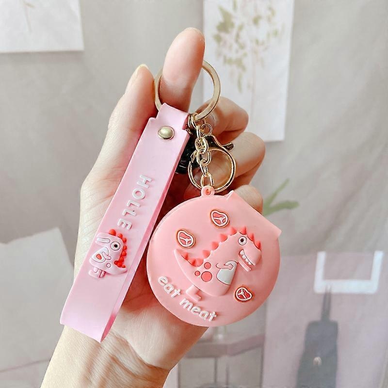 2023 New Cartoon Cosmetic Mirror Keychain Mini Makeup Mirror Fashion Bag Pendant Trend Car Key Chain Gift Keychain Accessories