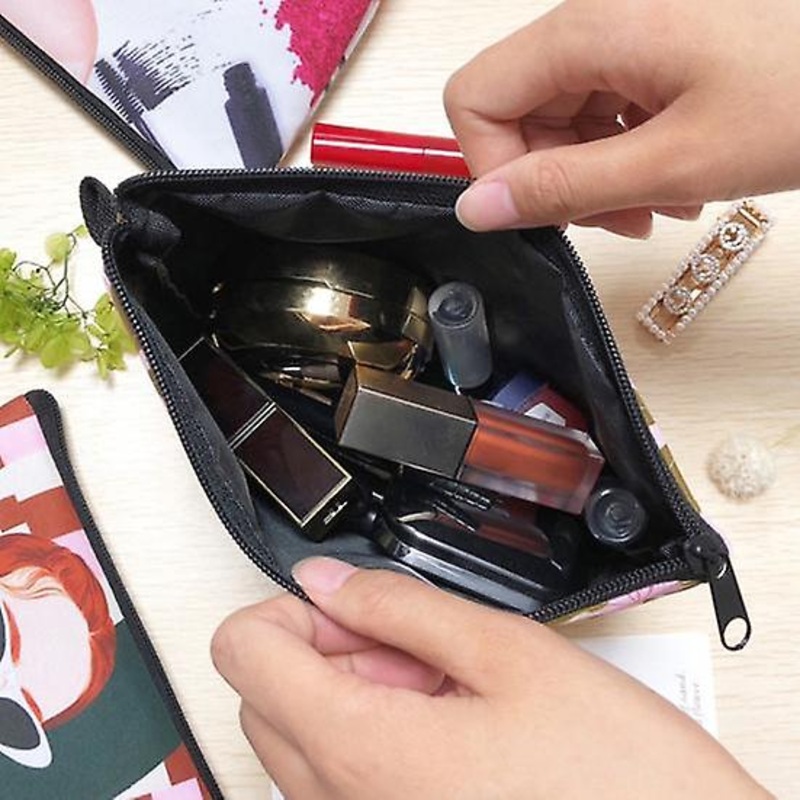 Wiener Dog Print Cosmetic Bag Large Capacity Portable Smooth Zipper Soft Multifunctional Travel Toiletry Makeup Storage Pouch Travelling Use
