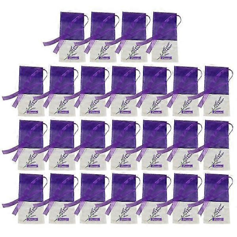 25-pack Empty Lavender Bags Floral Printed Pouches Relaxation Sleeping Bags (light purple)