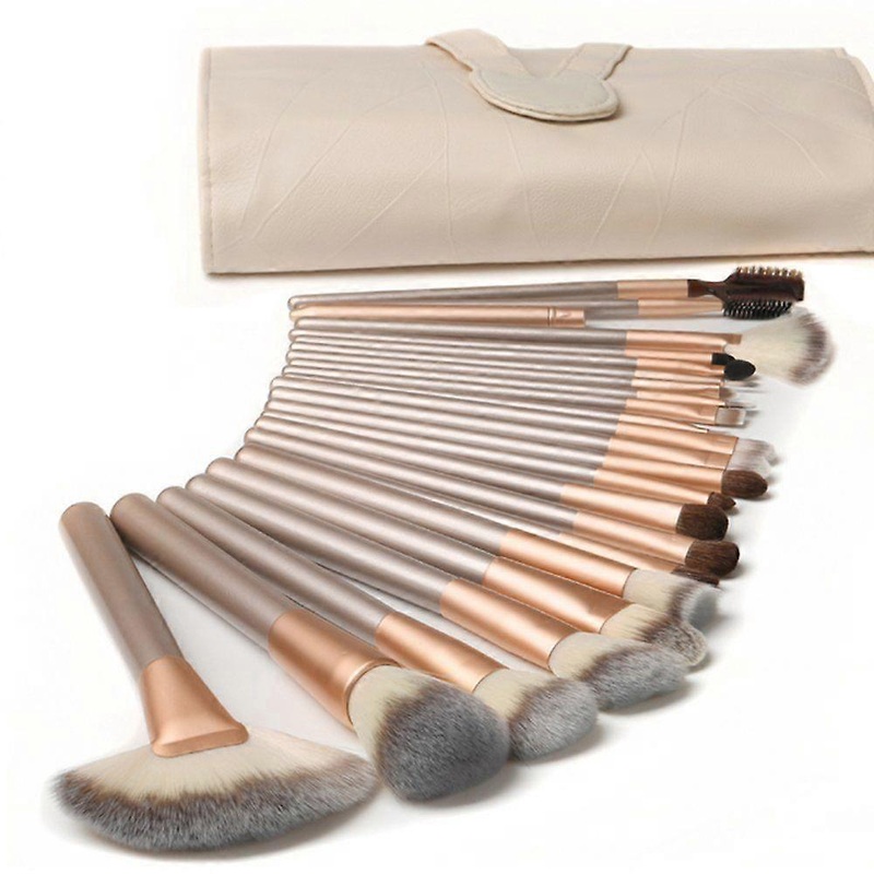 18 Stck Professionelle Kosmetik Make-Up Pinsel Werkzeuge Kosmetik Make-Up-Pinsel-Set Mit Roll Up Pu-Leder Tasche, Holzgriff