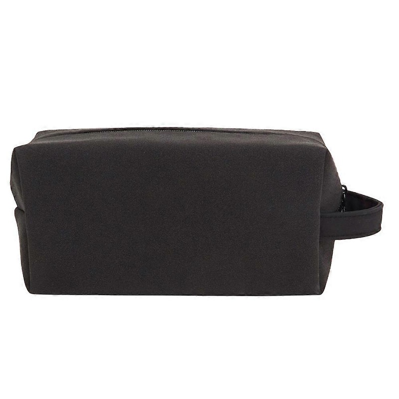 (BAG)Business simple black pu leather cosmetic storage bag men’s portable portable toiletry bag