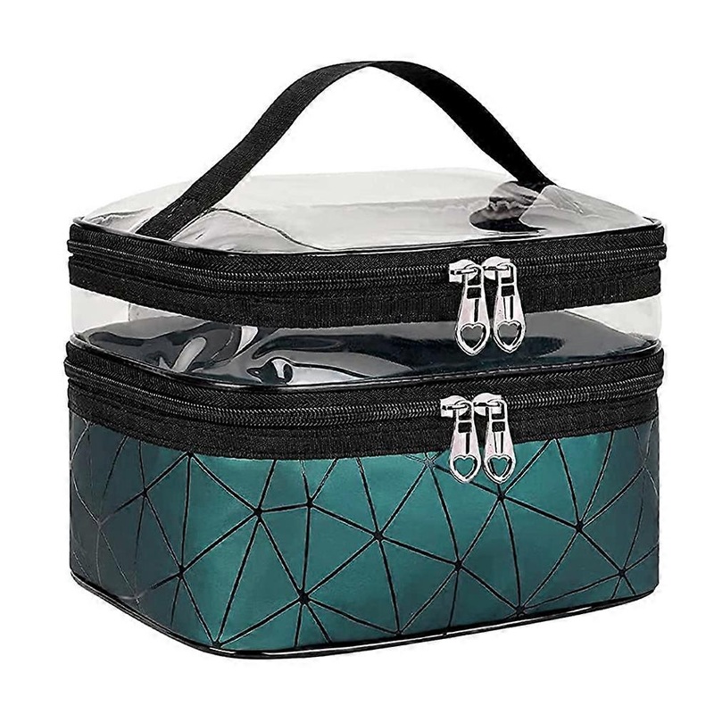 (BAG)Pvc double-layer cosmetic bag portable large-capacity waterproof multifunctional portable travel