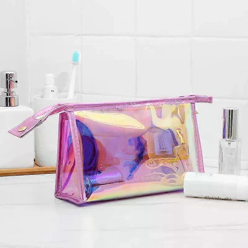 1 Pc Pink Girl Transparent Cosmetic Bag Pvc Clear Makeup Bag For Women Waterproof Zipper Beauty Case Travel Toiletry Bags