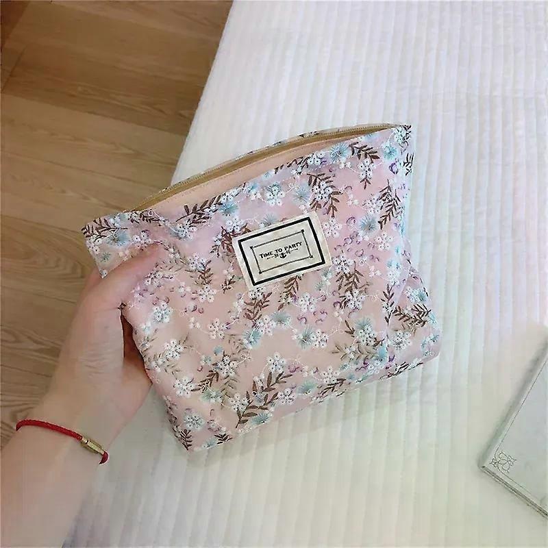 1Pc Fashion Azure Butterfly Embroidered Cosmetic Bag Washing Bag Large Capacity Women Travel Cosmetic Pouch Make Up Storage Bags