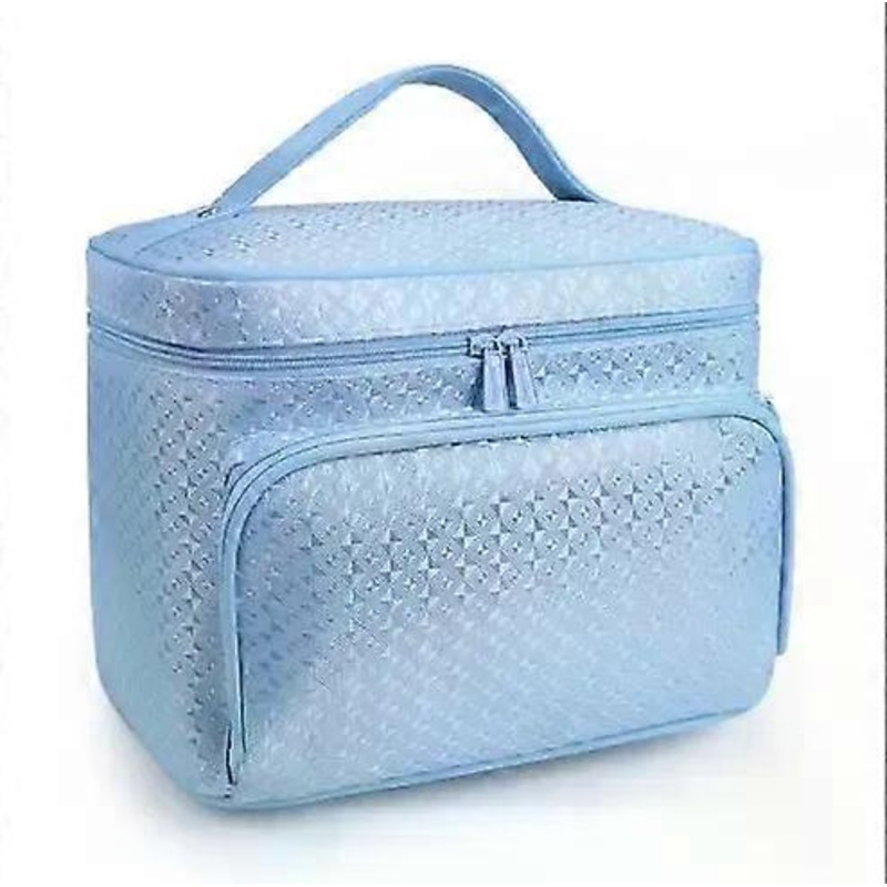 Woman Cosmetic Bags Striped Pattern Organizer Makeup Bag Folding Travel Toiletry Bag Large Capacity Storage Beauty Bag Zl900Z