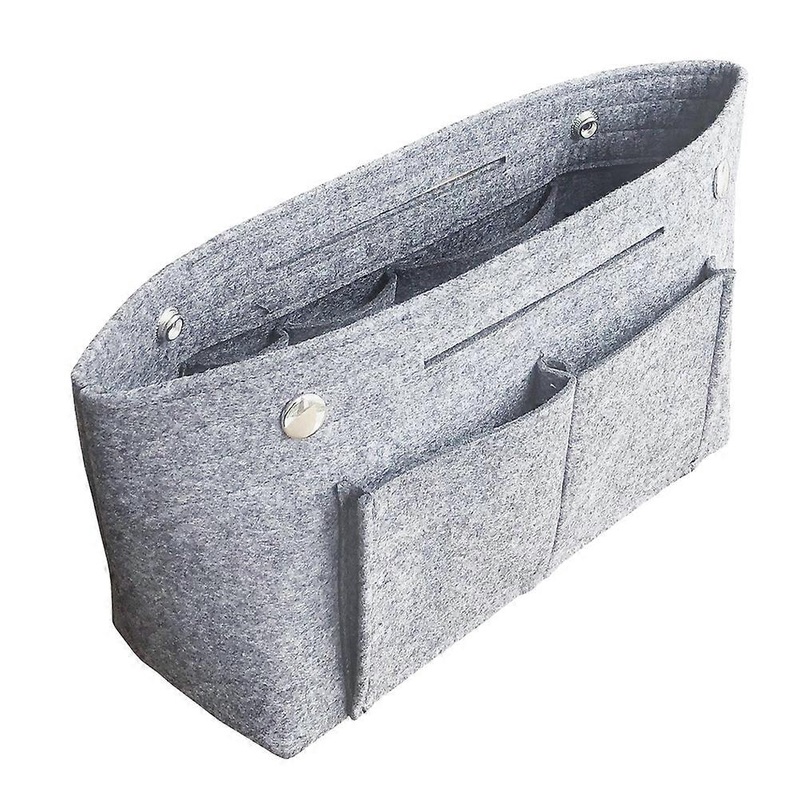 1pc Felt Storage Bag Portable Makeup Bag Large Capacity Handbag Sundries Holdder Toiletries Organizer Grey