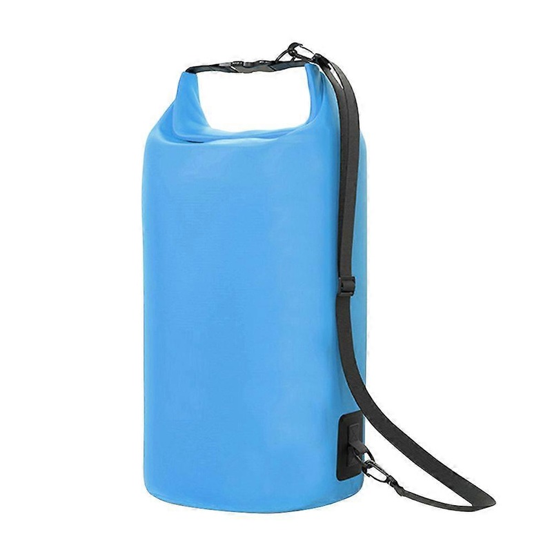 20L Multifunctional Bucket Bag Outdoor Camping Swimming Rafting PVC Waterproof Dry Bag with Strap (Sky-blue)