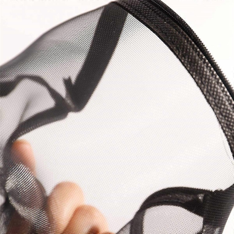 12 Pcs Mesh Bags Black Pouch Makeup Bags Cosmetic Travel Pencil Case