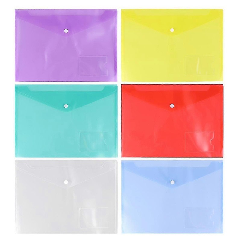 20pcs Snap-Fastener Design Bag Portable Document Storage Bag Plastic Storage Pouch File Bag For Stud
