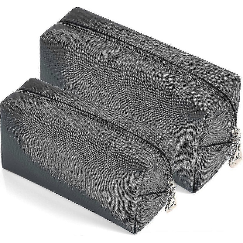 2 Pcs PU Leather Cosmetic Bag Minimalist Women’s Daily Use Portable Purse